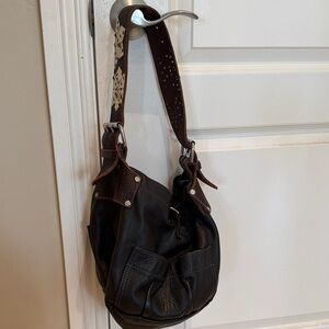 Tylie Malibu Brown Leather Strap with Cream Floral Accents